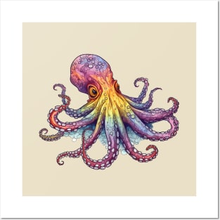 Psychedelic Style Octopus Posters and Art